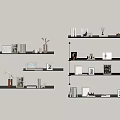 Modern Bookshelf Modern Creative Simple Bookshelf Simple Metal Luminous Board Storage Rack 3d model