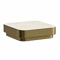 Modern Coffee Table With Sleek Gold Frame And Beige Marble Top Design