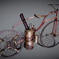 Vintage Bicycle Design With Antique Engine And Retro Mechanical Details