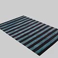 Square Rug With Teal And Black Striped Pattern For Modern Home Interior Decor 3d model