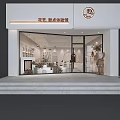Modern Dessert Experience Shop Exterior With Glass Doors Flower Decor And Stone Steps