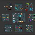 Colorful Toy Weapons Collection With Various Models And Different Designs