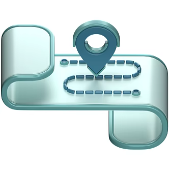Modern map location icon cartoon map 3d model