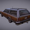 Classic Vintage Station Wagon With Wood Paneling And Roof Rack Design