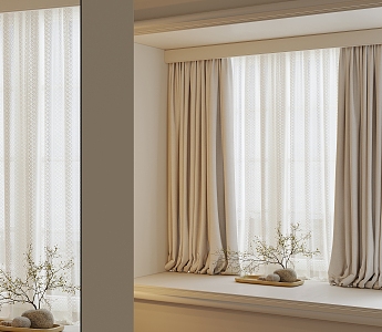 Modern Curtain Screen Window Blinds Dream Curtain Shangri-La Curtain 3d model