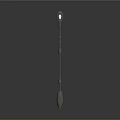 Elegant Metal Staff Weapon With Intricate Carvings And Gemstone Accent