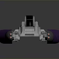 Futuristic Sci Fi Tools With Purple Silver Design Blue Illuminated Panels And Red Accent Stripes