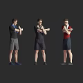 Multiple Men In Various Casual Sportswear Outfits Standing With Different Poses