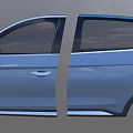 Car Door Interior Design With Blue White Trim And Black Frame Details 3d model