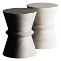 Modern Minimalist Concrete Side Tables with Cylindrical Base Design in Black and White Tones