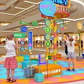 Le Lian Xiang Kids Play Area in Shopping Mall With Colorful Floor And Cartoon Signs