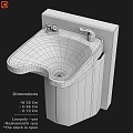 Medical Equipment White Washbasin With Faucet Size W 55 D 65 H 72 Cm