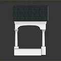 White Gazebo Structure With Gray Roof Columns And Simple Base Design