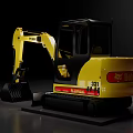 Yellow Compact Tracked Excavator Functional Vehicle With Cab For Construction Work 3d model