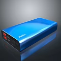 Sleek Blue Portable Power Bank for Laptops with USB Charging Ports and Slim Design