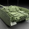 Green Modern Military Tank Featuring Long Barrel Turret Tracks And Armored Exterior