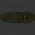 Old Rusty Airship With Weathered Surface Metal Railings And Damaged Structure