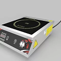 Electric Induction Cooker Kitchen Appliance with Black Surface Silver Body and Control Knob