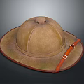 Brown Wide Brimmed Hat with Leather Strap for Outdoor Use as Daily Living Product