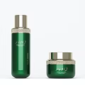 NOA Paris Perfume Cosmetics Green Spray Bottle And Jar With Silver Lids Elegant Design