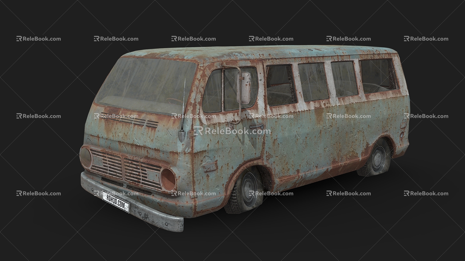 Chevrolet sports van dilapidated car 3d model