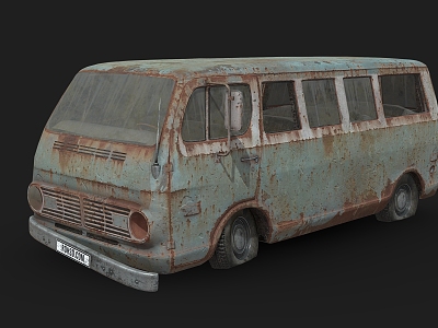 Chevrolet sports van dilapidated car 3d model