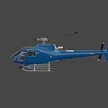 Blue Helicopter With Rotors Fuselage Landing Gear And Exterior Design