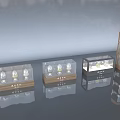 Decorative Ornament Display Set With Transparent Cases And Wooden Bases