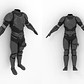Futuristic Sci Fi Battle Suit With Full Body Armor And Two Display Views 3d model