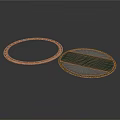 Circular And Oval Metal Mesh Equipment With Green Striped Design