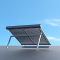 Silver Solar Collector With Mounting Bracket For Efficient Hot Water System Design 3d model