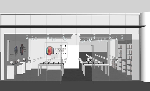 Modern mobile phone store Apple store simple atmosphere 3d model