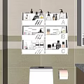 White Wall Mounted Bathroom Cabinet Shelf with Multiple Shelves for Toiletries