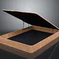 Wooden Storage Box With Open Lid Black Interior Simple Design Functional Home Organizer