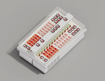 Refrigerator Freezer Internal Control Device With White Housing And Red Green Switches 3d model