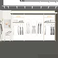 Modern Clothing Store Interior With Arched Display Racks Mannequins And Hanging Clothes