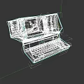 Vintage Retro Computer With Classic Screen And Integrated Keyboard Design