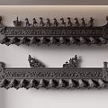 Ancient Chinese Architecture Roof Decorations With Mythical Beast Carvings And Tile Details