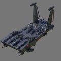 Starship Space Base Sci-Fi Aircraft Future Technology Cyberpunk 3d model