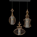 Modern Artistic Pendant Lights With Copper Metal Mesh Unique Design For Interior Decor