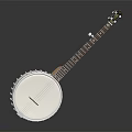 Acoustic Banjo String Musical Instrument With Wooden Neck White Resonator And Metal Parts