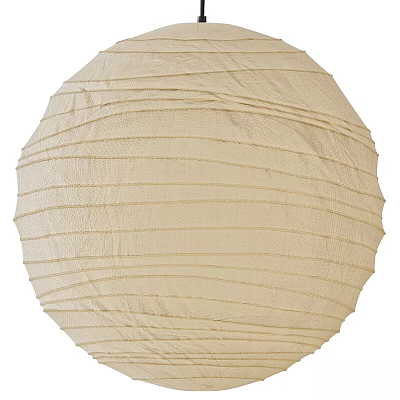 Cream Colored Pleated Paper Lantern Round Chandelier for Home Decor Lighting 3d model