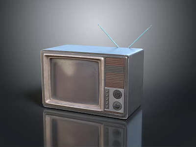 Vintage Television Set With Retro Design Antenna And Classic Electronics 3d model