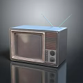 Vintage Television Set With Retro Design Antenna And Classic Electronics