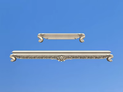 Intricate Carved Decorative Strips With Silver Metallic Finish And Ornate Patterns For Home Decor 3d model