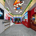 Nintendo Switch Retail Store Featuring Mario Character Display Vintage Game Controller And Merchandise 3d model