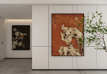 New Chinese Style Decorative Hanging Painting 3d model