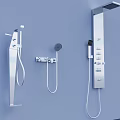 Stainless Steel Wall Mounted Shower Faucets With Handheld Fixed Heads And Panels