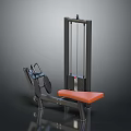 Professional Fitness Leg Exercise Machine With Orange Seat And Vertical Frame Structure