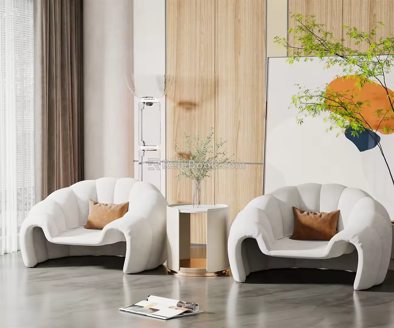Modern Casual Sofa Combination Single Sofa Combination 3d model
